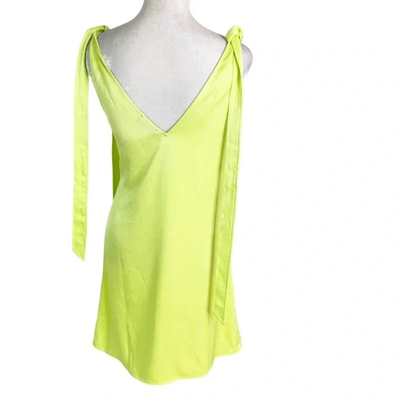 NEW Stine Goya Rosario Neon Green Mini Dress Tie Shoulder Size 2/4 - Picture 5 of 11